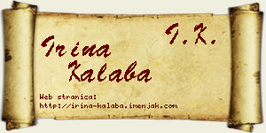 Irina Kalaba vizit kartica
